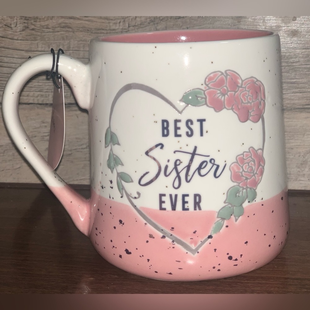 Super Cute 🥰 Pink Best Sister Ever  Mug , Hand painted - NEW